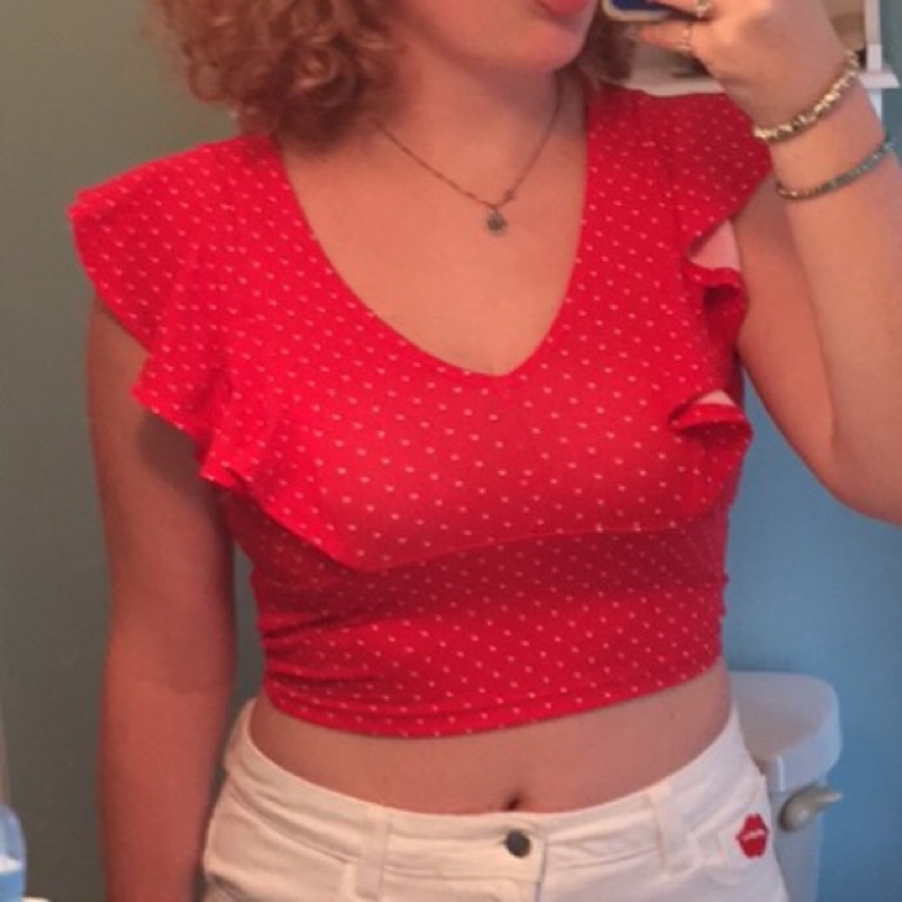 Red crop top